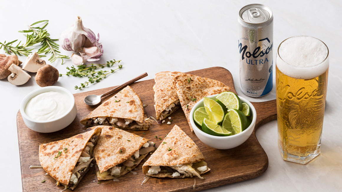 Quesadillas au poulet et aux légumes