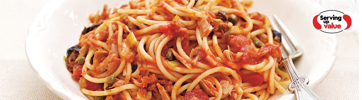 Quick and Easy Tomato and Tuna Spaghetti