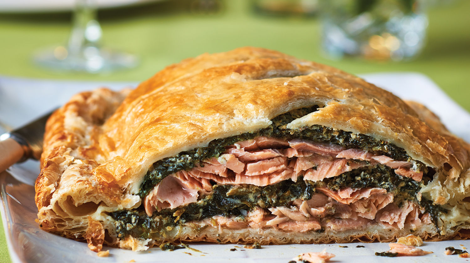 Spinach & Dill Stuffed Salmon Wellington