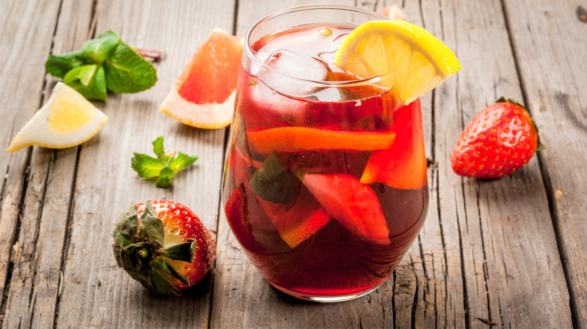 Sangria pétillante aux pêches
