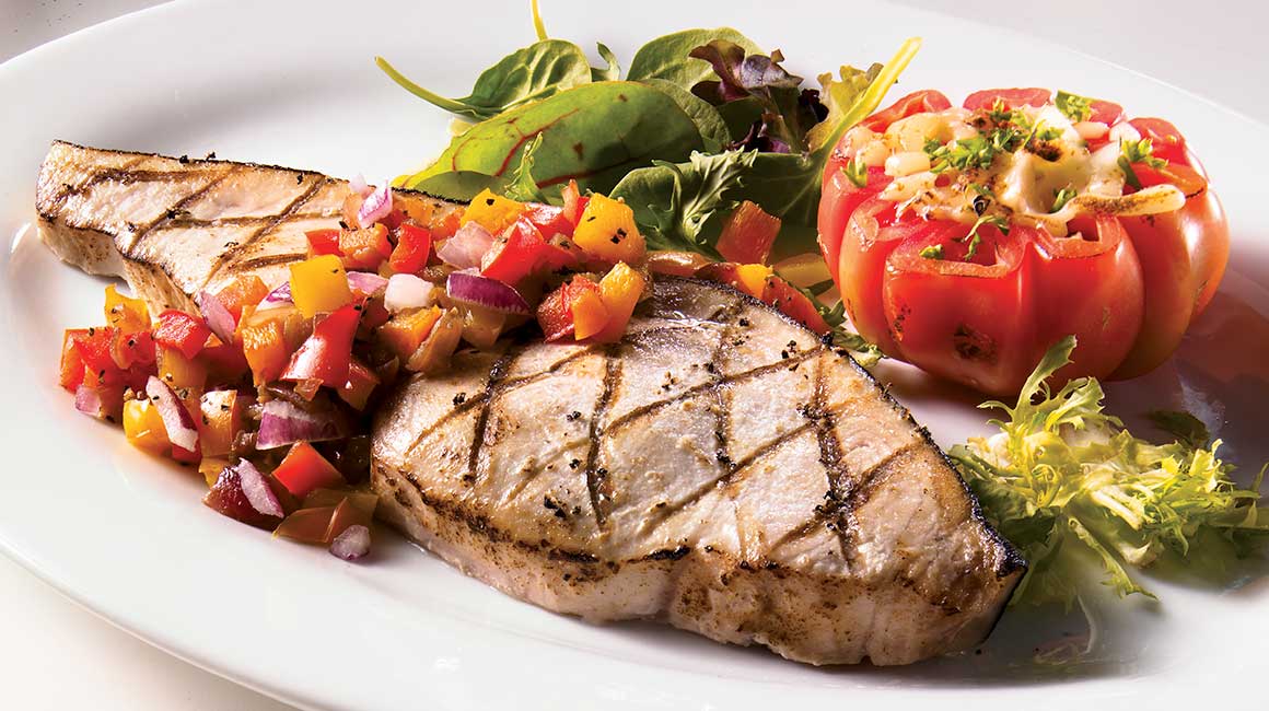 Swordfish Steaks With Sweet Pepper Compote