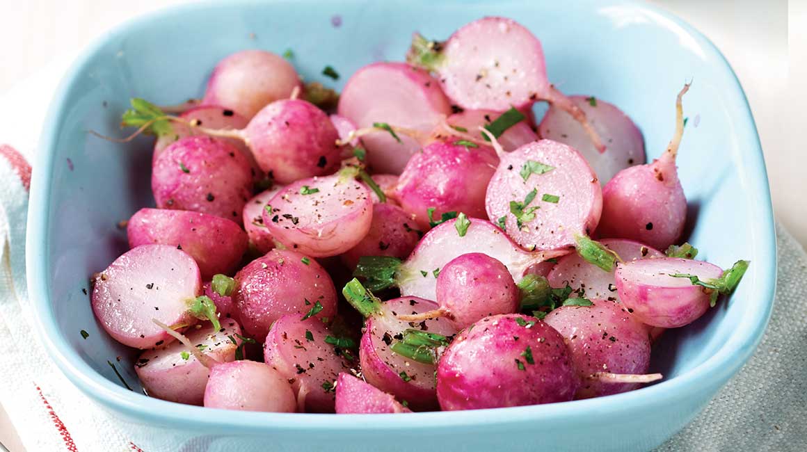 Braised radishes
