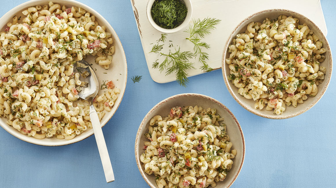 Dill pickle macaroni salad
