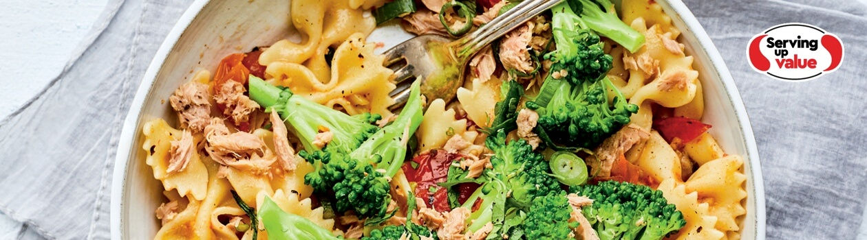Warm Tuna and Broccoli Pasta Salad