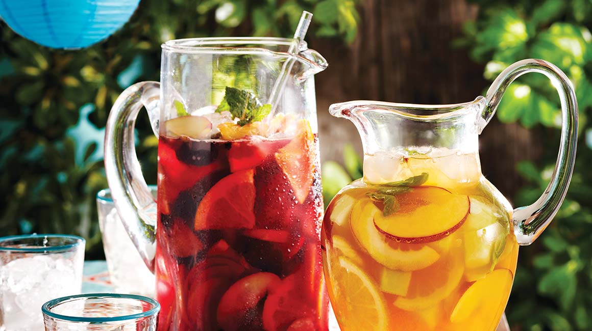 Sangria rouge à la grenade et à la menthe