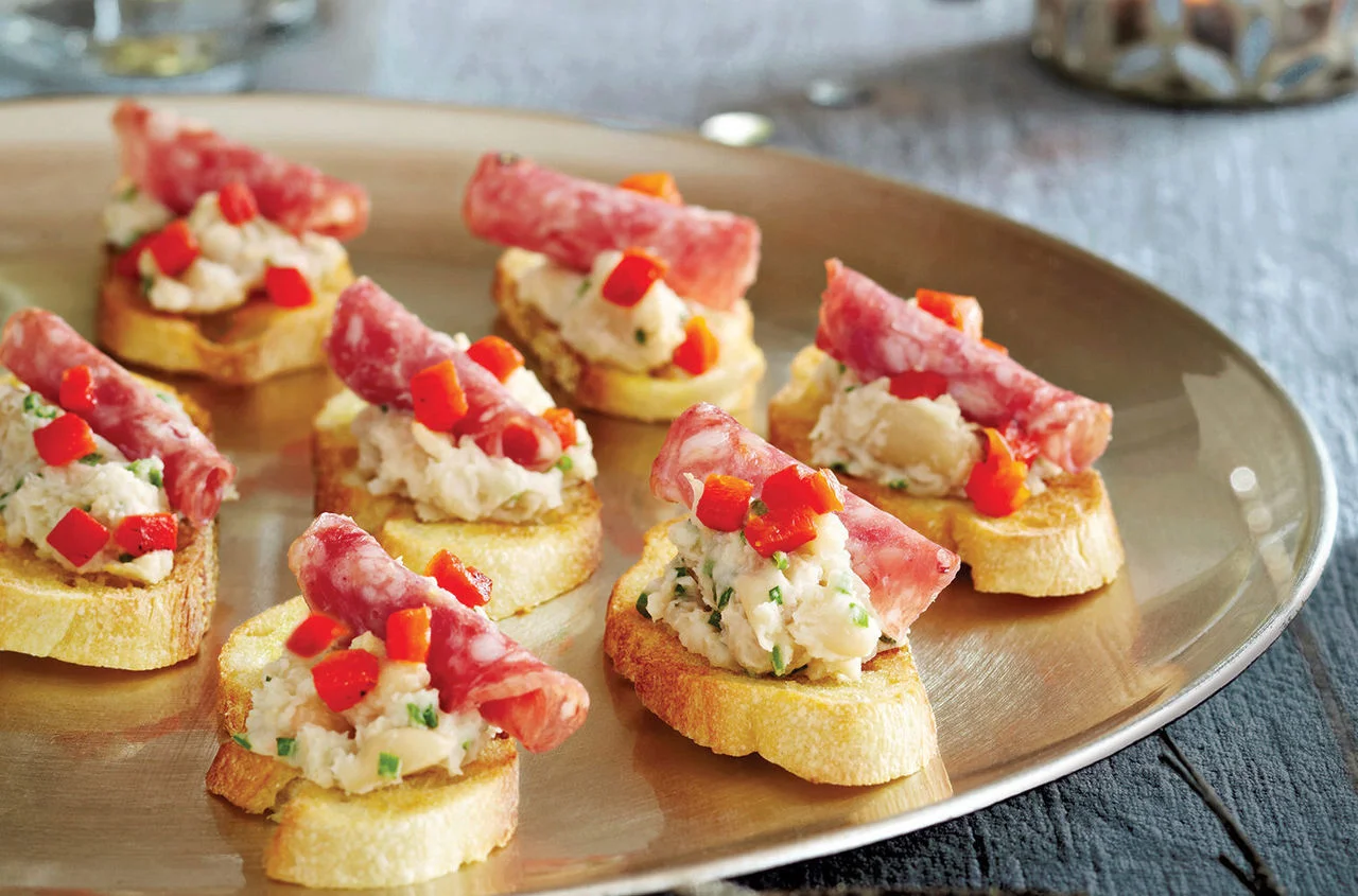 White Bean & Salami Crostini