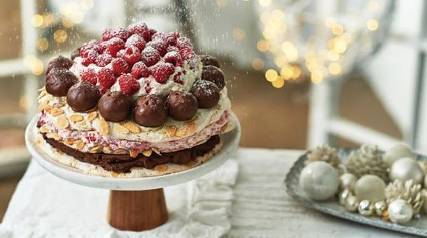 Almond Raspberry Torte Almond Meringue & Chocolate Raspberry Torte | Thrifty Foods