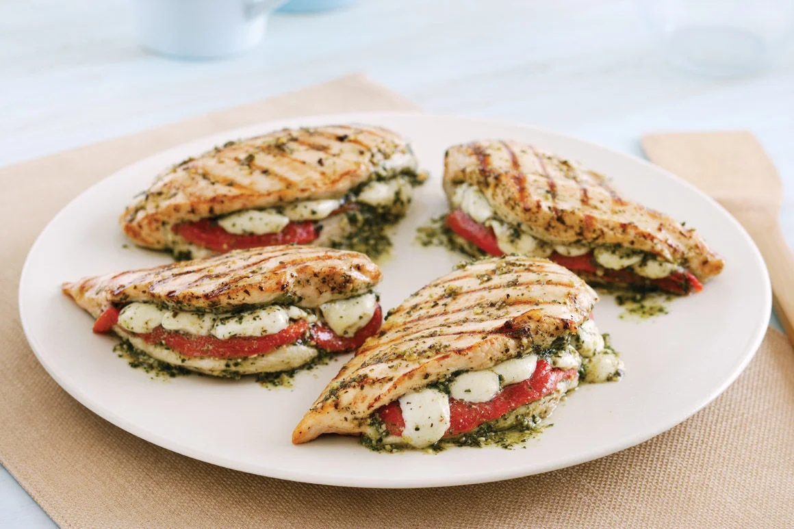 Pesto Mozzarella Stuffed Chicken Breast