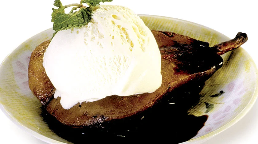 Balsamic Glazed Pears with Vanilla Ice Cream | Thrifty Foods