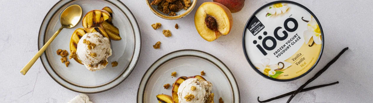 Grilled Peach Crisp Sundaes