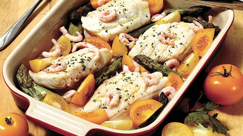 Cod Bc Baked BC Ling Cod with Asparagus & Shrimp | Thrifty Foods
