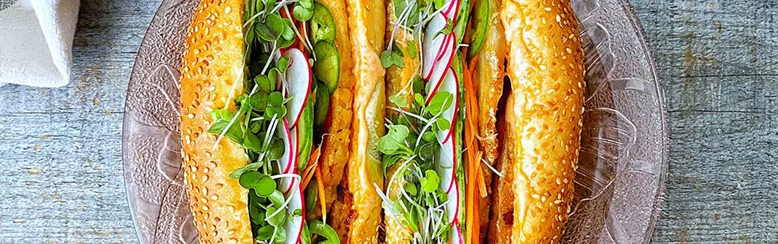 Pork Belly Bánh Mì with GoodLeaf Zesty Radish Microgreens