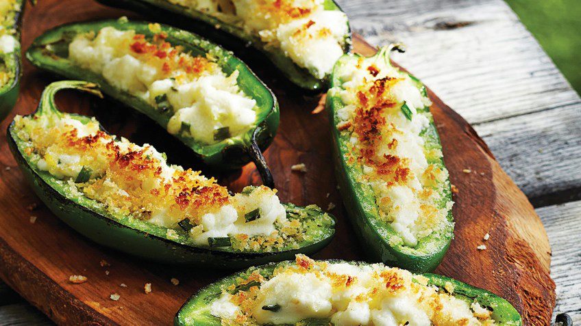 Grilled Goat Cheese &amp; Chive Jalapeno Poppers