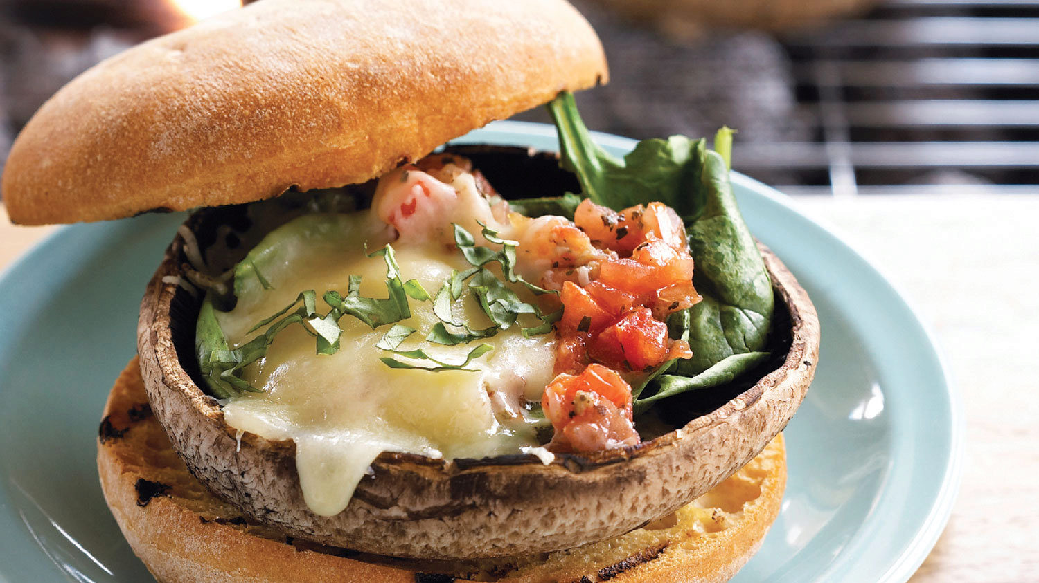 Mediterranean Grilled Portobello Mushroom Caps