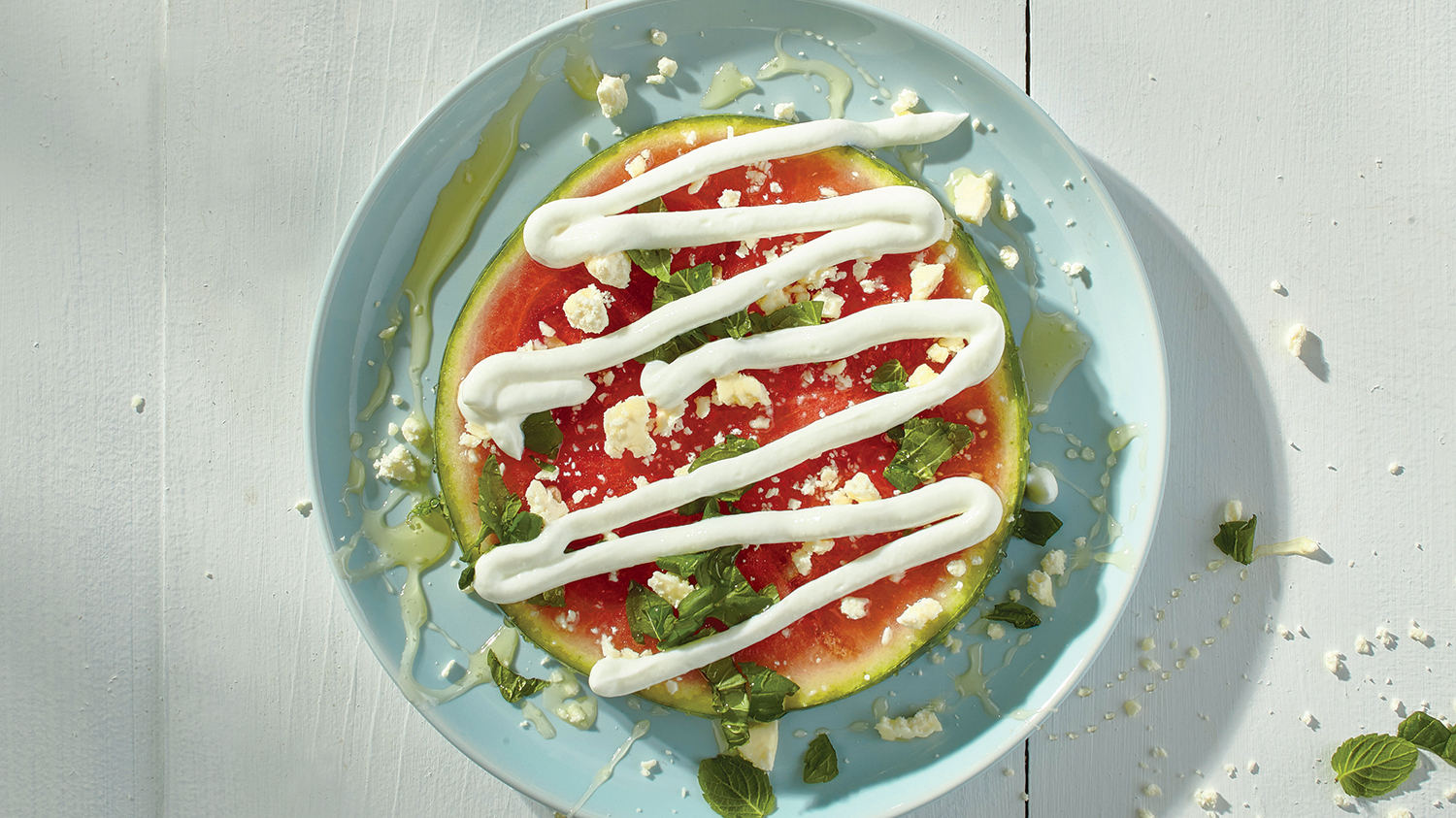 Savoury Watermelon “Pizza”