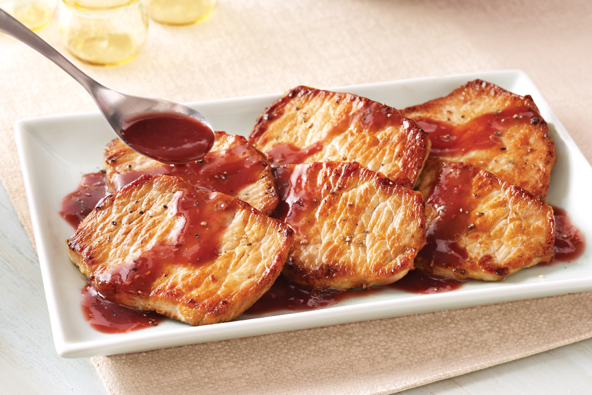 Pork Chops with Raspberry Dijon Glaze