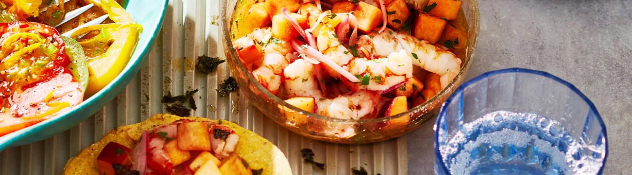 Shrimp and Peach Ceviche