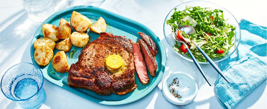 Grilled Ribeye with Compound Butter
