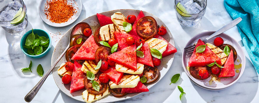 Grilled Halloumi Watermelon Salad