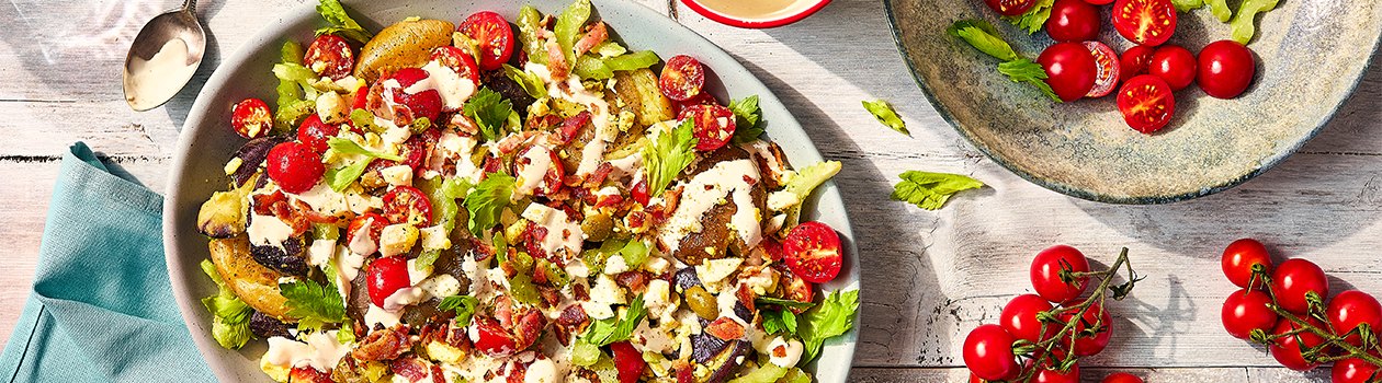 Canadian Caesar Smashed Potato Salad
